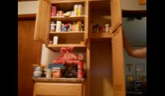 Kitchen cabinet before we spent $$ on supplies