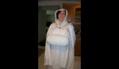 Custom cape and hand muff for December wedding.