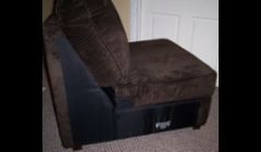 Sectional seating reduced to half of its original size.