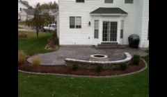 Stamped patio with fire pit