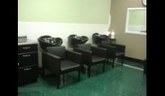 Shampoo bowl instalation, Wall addition, floor and painted