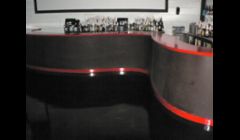 Once the gloss black epoxy was installed, the room now has a dynamic appearance !