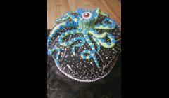 Space Alien-Octopus Cake... this was a 3 layer 10
