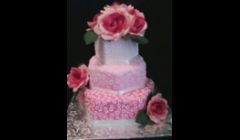 Pink Fondant Hexagon Cake 