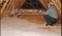 Blown insulation into your attic space