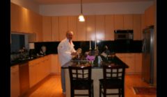 Central Contracting Inc. used a combination of off-the-shelf products and custom approach. The design of this newly constructed kitchen  incorporated  birds eye maple, black galaxy granite, and hard maple floor for a stylish, useful and moderate costing  k