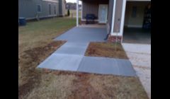concrete walkway and patio