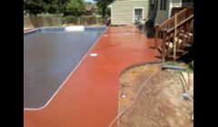 Sponge finish pool decks with color