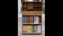 Butsudan (Japanese reliquary) and small bookshelf