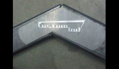 Mazda B2600i: 3/4 frame with laser cut gussets and our Custom Indstries emblem. (progress pics)