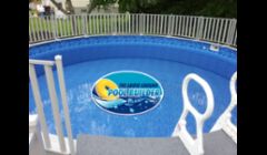 24 Round Sharkline Hybrid Pool with a Deck and Fence. 