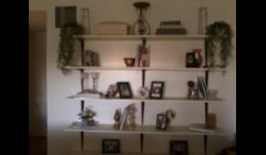 This is a built in floating shelving unit.