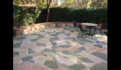 Flagstones with retaining walls