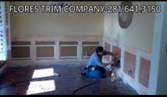 REDO CHAIR RAIL AND PICTURES FRAME AND MADE BLOCK PANNEL AT DINING ROOM. ANOTHER WORK'S THE FLORES TRIM COMPANY
