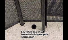 Draw Back Holes for Traditional Manual Opening. Life Saver Pool Fence of Central Florida http://www.centralfloridapoolfence.com 407-365-2400