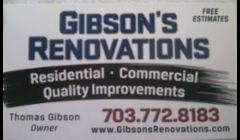 Gibson's Renovations\
(703) 772 - 8183