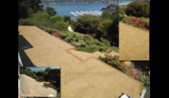 Exterior decorative concrete overlay on a patio.