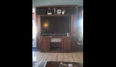 Custom built entertainment center.