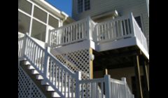 Vinyl railings to screen porch area.