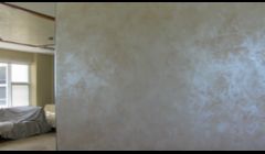 Venetian Plaster wall with pearl finish.