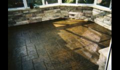 Sun room floor stamped, colored and sealed