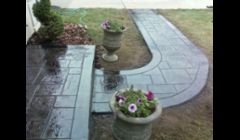 Concrete Stoop and created walk way Stamped, Colored, and Sealed - See before pic on website