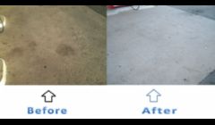 Gas Station Concrete Pad before and after pic.