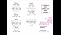 Front of pricing menu