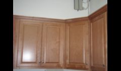 all cabinets stains are pro spayed or hand stained if prefered all quality work gaurented