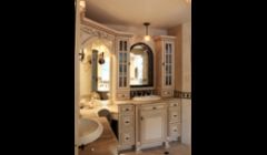 Midlothian VA, Salisbury Master Bath Suite Renovation with French Country accents, hand painted details and marble countertops
