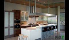 Custom island lighting fabricated by LiteSync