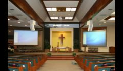 JBL line arrays and 15 foot motorized hi-def video