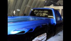 paint and graphics shaved door handles / tailgate handle relocated , 4'6' drop