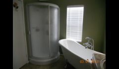 This is a mobile home master bathroom after I remodeled it.