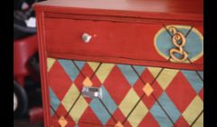 Custom painted Argyle Changing Table/dresser.  Hand painted and finished.