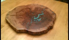 Mesquite and Turquoise Lazy Susan Turntable 1