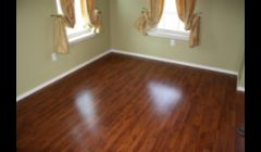 wood or laminate flooring when done right u can't tell