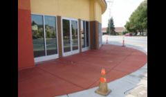 Broom finish colored concrete