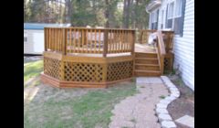 We build custom decks using hand picked treated lumber and deck screws paying close attention to every detail.