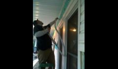 Injected Retrofoam insulation in exterior of vinyl sided home