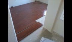 cherry hardwood floor on concrete slab