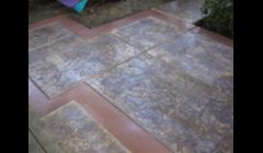 Stamped concrete with boarders