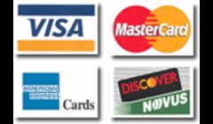 We take all major credit cards