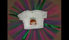 Big Sister onesie and matching tutu.  I do these for little sisters and middle sisters also.  We change hair color and skin color as well as tutu colors to suit you needs to make these as personalized as possible.  We can also make onesies for brother to c