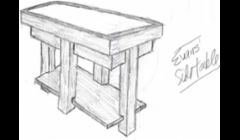 I draw. This is a coffee table I made for a Client from an old piece of marble he had laying around, which is inlaid in the top.