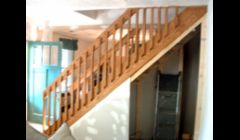 Modern stairs with railing.