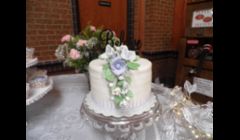 Lavender, Champagne and Roses Wedding Cake