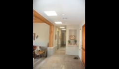 Velux skylights installed in a long hallway