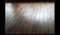 Hickory with a hand-scraped bevel, finished with penetrating oil.